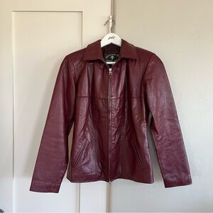 🤍 euc | Raffaello Leather Works | Burgundy Leather Jacket